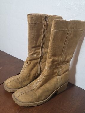 Vtg Lower East Side Campus Boot Women's Sz 7 Faux Suede Y2K